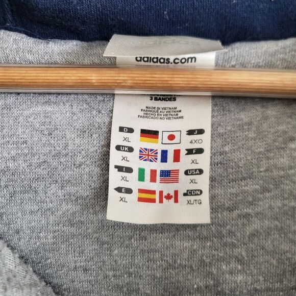 Vintage Adidas Padded Reversible Hood Jacket Size XL Blue Gray - Picture 7 of 14